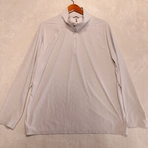 Gerry Mens Long Sleeve 1/4 Zip Performance Top Gray XL Athletic Geometric Print